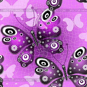 Seamless pattern with butterflies - vector EPS clipart