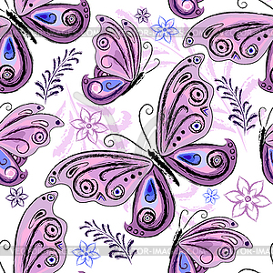 Seamless floral pattern - vector clipart