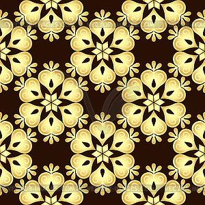 Seamless brown-gold Vintage Pattern - vector image