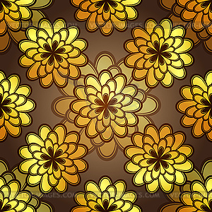 Seamless dark floral pattern - vector clip art