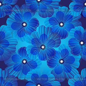 Dark blue floral seamless pattern - vector clipart