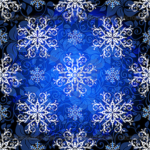 Seamless dark blue christmas pattern - vector image