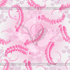 Valentine pink sealess pattern - vector clipart