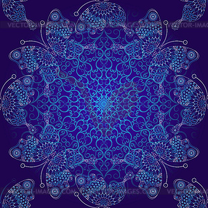 Seamless dark blue christmas pattern - vector image