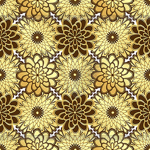 Floral golden seamless pattern - vector clip art