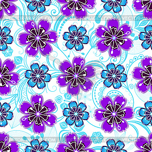 Seamless white floral pattern - vector image