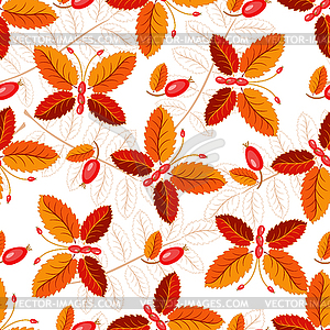 Seamless autumnal pattern with butterflies - vector clipart