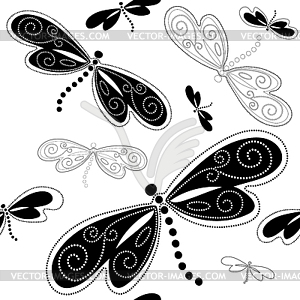 Seamless white-black pattern - vector image