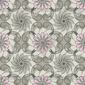 Seamless gray-pink pattern - vector image