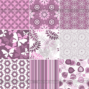 Set pastel seamless patterns - vector clipart