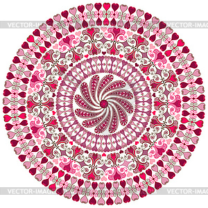 Valentine round frame - vector clipart / vector image