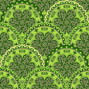 Green-yellow vintage seamless pattern - vector clipart