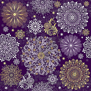 Christmas dark violet seamless pattern - vector clipart