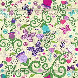 Seamless valentine vivid pattern - vector clipart