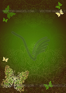 Green vintage frame - royalty-free vector clipart