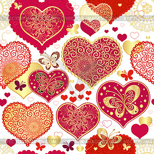 Seamless valentine pattern - vector image