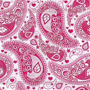 Valentine pink seamless pattern - vector image