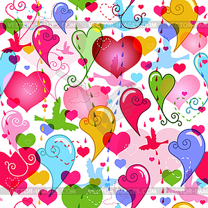 Seamless valentine vivid pattern - vector clipart