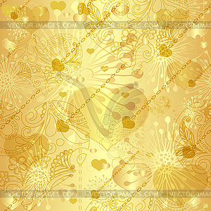 Seamless gold valentine pattern - royalty-free vector image