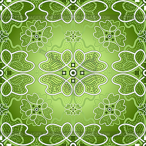 Floral green pattern - color vector clipart