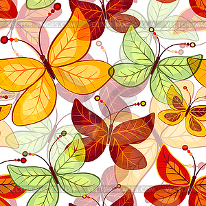 Seamless vivid autumn pattern - vector clip art