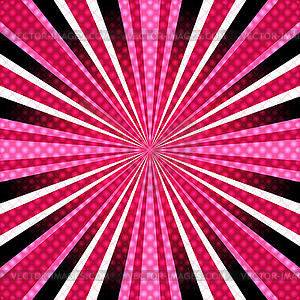 Pink-purple background with rays - vector image