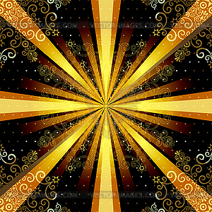 Vintage seamless pattern with rays - vector clipart