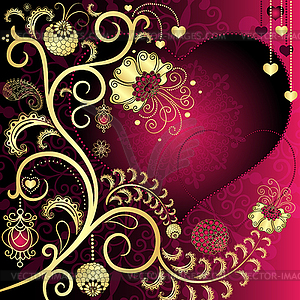 Vintage valentine card - vector clipart