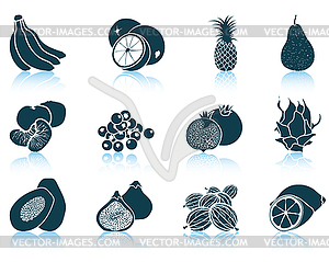 Set of fruit icons - vector image