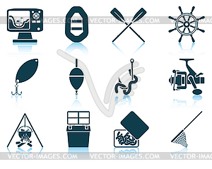 Set of fishing icons - vector image