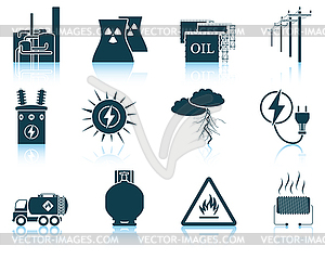 Набор энергии иконок - иллюстрация в векторе