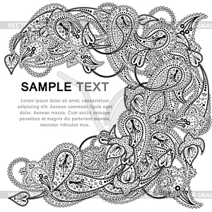 Paisley pattern with frame - royalty-free vector image