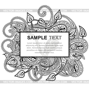 Paisley pattern with frame - vector image