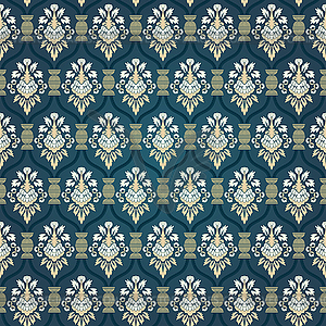 Colorful seamless damask - vector image