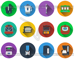 Set of kitchen equipment icons - vector image