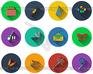 Set of celebration icons - vector clipart