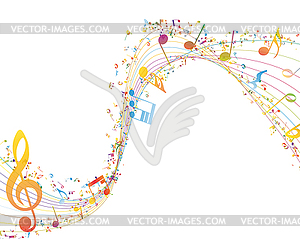 Musical Key with notes row - vector image