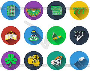 Set of gambling icons - vector image