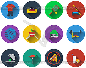 Set of fitness icons - vector image