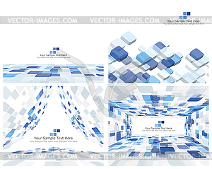 Набор из 4 Фон Клетчатый - векторное графическое изображение