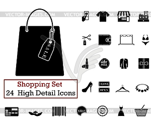 24 Shopping icons - vector EPS clipart