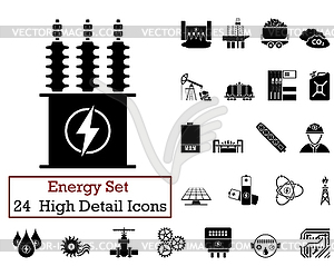 24 Энергетические Иконки - векторное графическое изображение