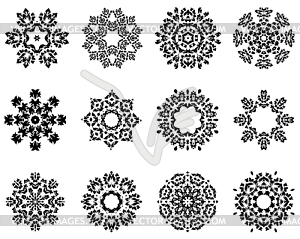 12 Snowflakes - vector clipart