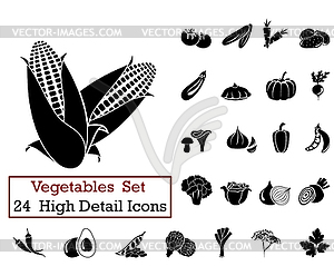 24 Vegetables Icons - vector image