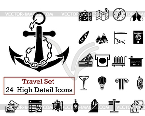 24 Travel Icons - vector image