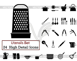 24 Utensils Icons - vector clip art