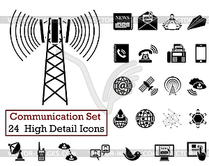 24 Communication Icons - vector clipart