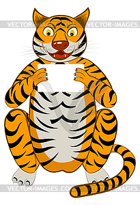 Funny Cartoon Tiger - vector image