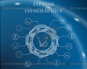Фитнес инфографики шаблона - изображение в векторном виде