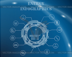 Шаблон энергии инфографики - векторный клипарт / векторное изображение